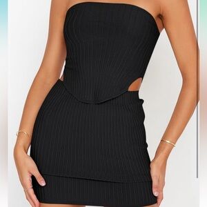 SMALL black 2 piece skirt set